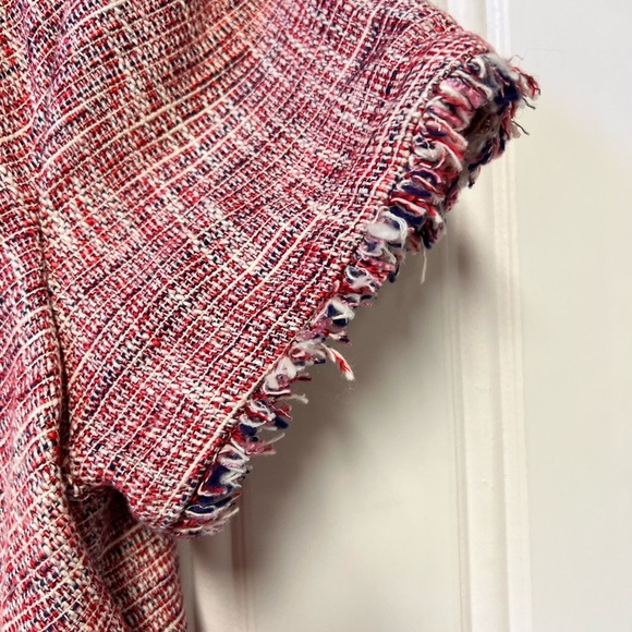 Banana Republic Pink Tweed Midi Dress Size 14 - Picture 4 of 7